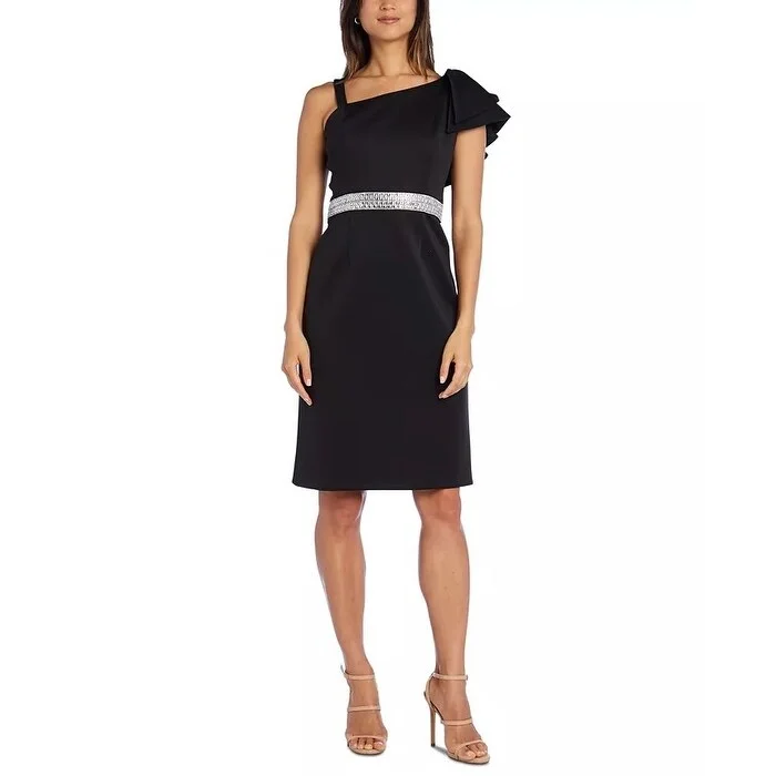 Everyday Chic Nightway Women's Petite One-Shoulder Dress Black Size 1