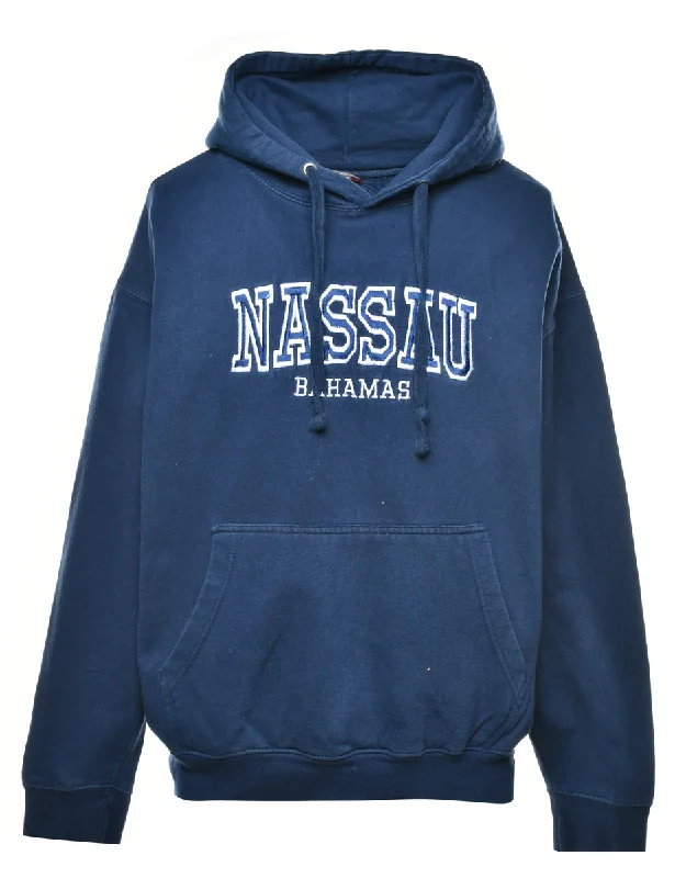 Fashionable Comfort Embroidered Printed Hoodie - L