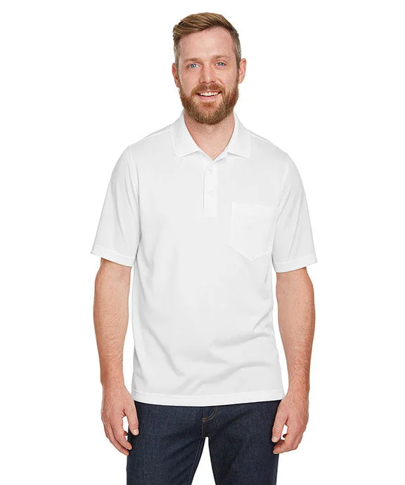 Noble Temperament M348P - Harriton Mens Advantage Snag Protection Plus IL Pocket Polo Shirt | White Noble Temperament M348P - Harriton Mens Advantage Snag Protection Plus IL Pocket Polo Shirt | White
