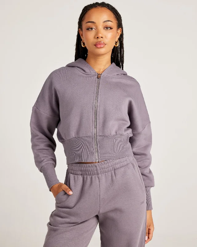 Stylish Fit Omni Zip Through Hoodie - Haze