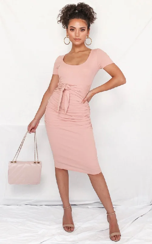New Products Mercedes Midi Dress - Blush
