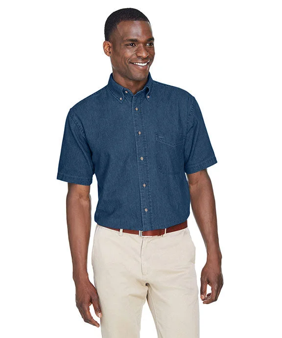 Classic Style M550S - Harriton Mens 6.5 oz Short-Sleeve Denim Shirt