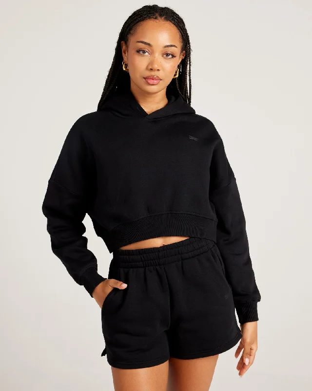 Stunning Fashion Omni Cropped Hoodie - Black