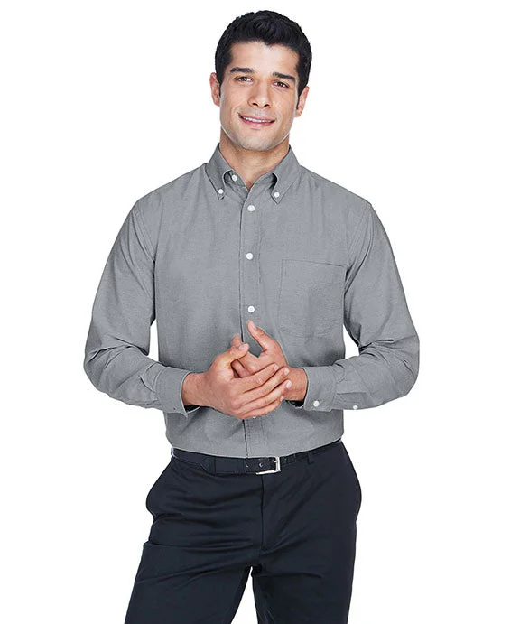 Effortless Elegance M600 - Harriton Mens Long-Sleeve Oxford with Stain-Release | Oxford Grey Effortless Elegance M600 - Harriton Mens Long-Sleeve Oxford with Stain-Release | Oxford Grey