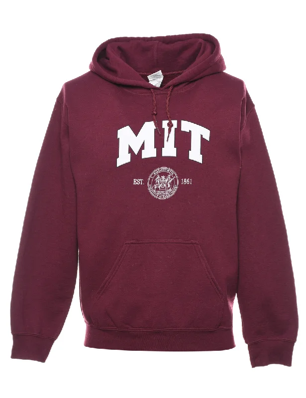 Bottom And Versatile MIT Printed Hoodie - S