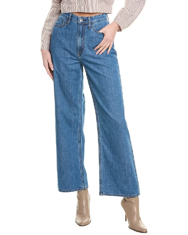 Sports Series rag & bone Lori Mid-Rise Medium Wash Wide Leg Jean