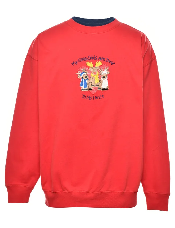 Versatile Comfort Wear My Grandkinds Are Dear Printed Sweatshirt - L