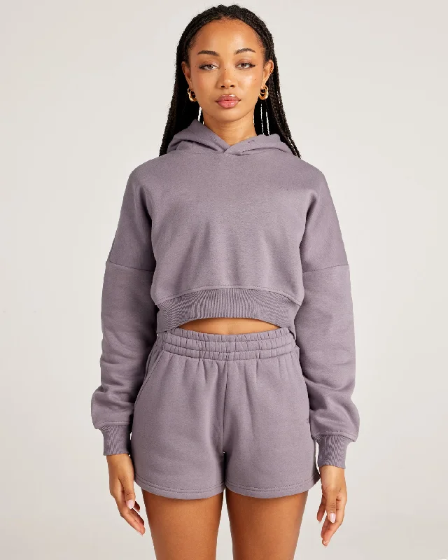Casual And Casual Omni Cropped Hoodie - Haze