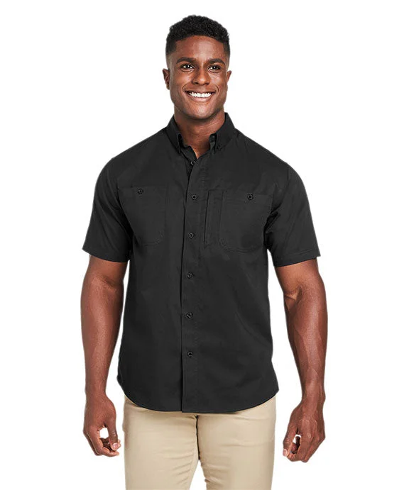 Relaxed Tops M585 - Harriton Mens Advantage IL Short-Sleeve Work Shirt | Black