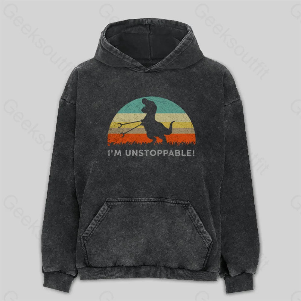 Soft Touch I'm Unstoppable T-Rex Washed Hoodie