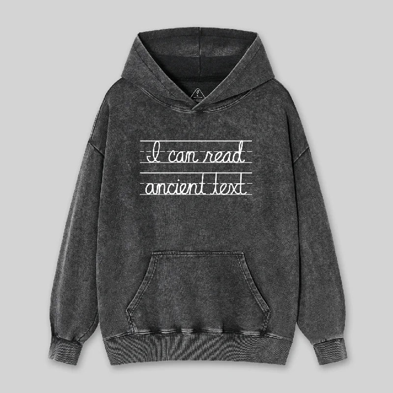 Cozy Essentials Wear Ancient Text Washed Hoodie