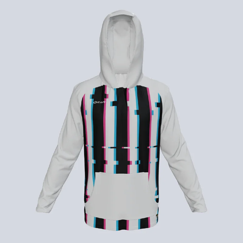 Relaxed Dresses Long Sleeve Lightweight Glitch Hoodie w/pocket
