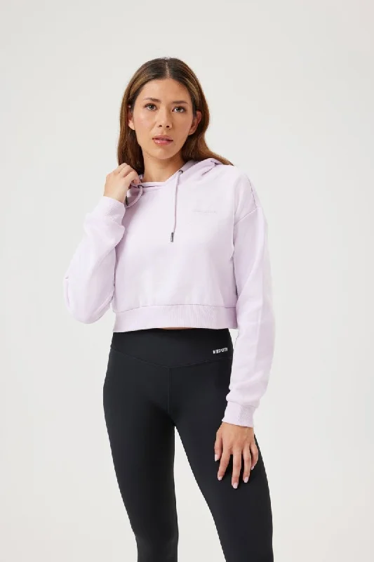 Relaxed Looks INSPORT WOMEN'S CARLA CROPPED LAVENDER PURPLE HOODIE