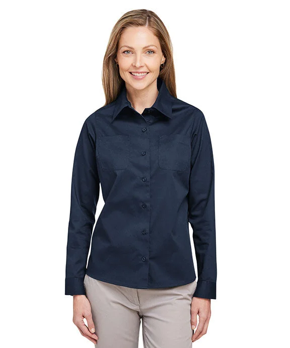 Soft Textures M585LW - Harriton Ladies Advantage IL Long-Sleeve Workshirt | Dark Navy