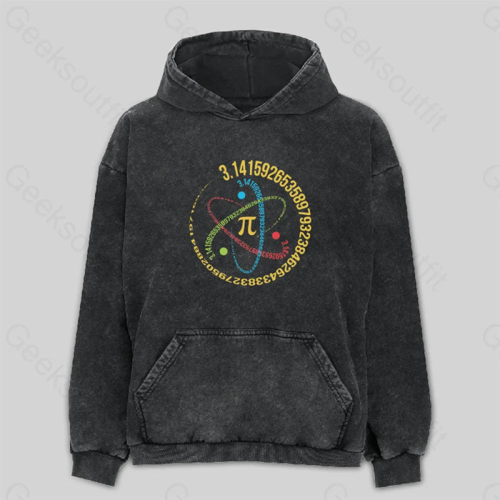 Breathable Style Atom Pi Math Science Washed Hoodie