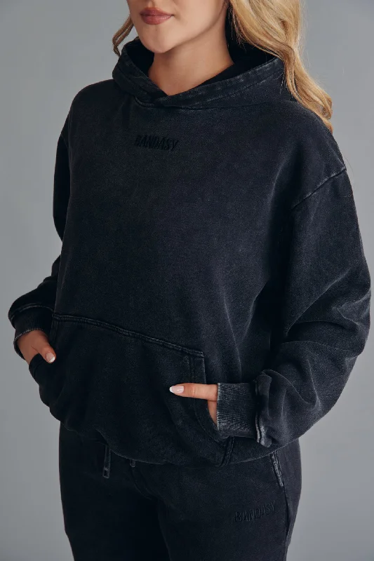 Simple Elegance VENICE OVERSIZE HOODIE DENIM BLACK