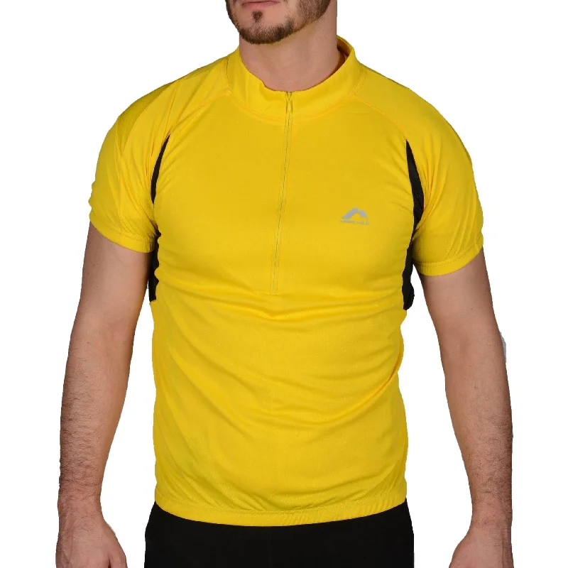 Fresh And Natural More Mile Short Sleeve Half Zip Mens Cycling Jersey - Yellow