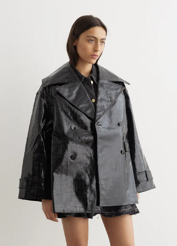 Effortless Looks Future Coated Double Breasted Midi Jacket