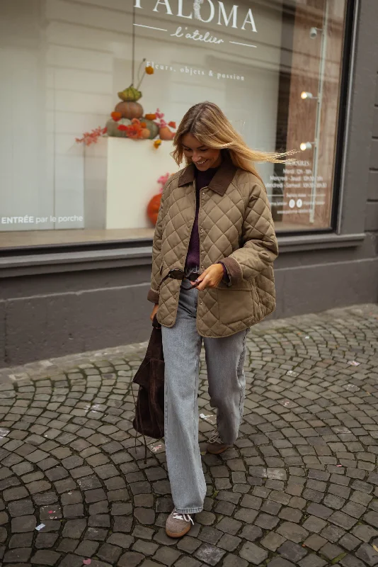 Casual Chic Wear Khaki Paulina Coat