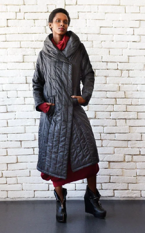 Playful Style Black Oversize Coat