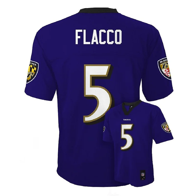 Unique Fashion Joe Flacco #5 Baltimore Ravens NFL Youth Mid-Tier Jersey