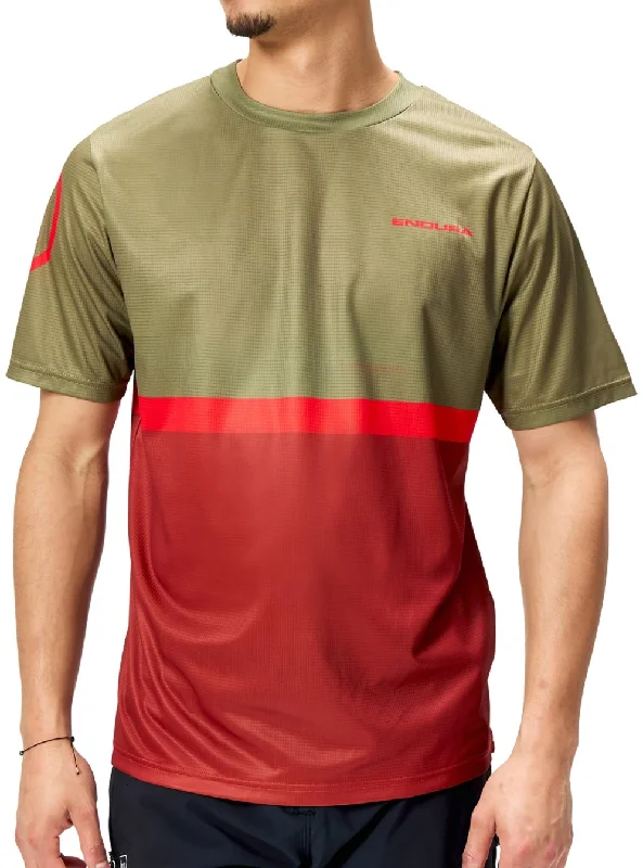 French Style Endura SingleTrack Core II Short Sleeve Mens Cycling Jersey - Green