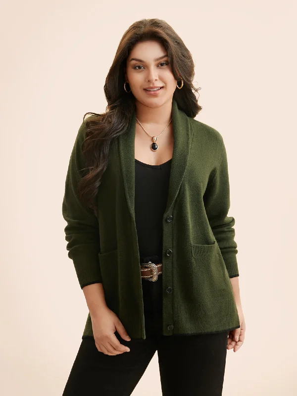 Double-sided Wear Supersoft Essentials Solid Shawl Collar Cardigan
