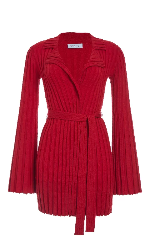 Personal Charm Carmen Knit Cardigan in Red Merino Wool