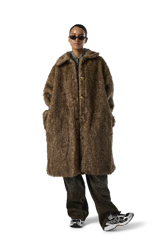 Donnie Faux Fur Longline Coat