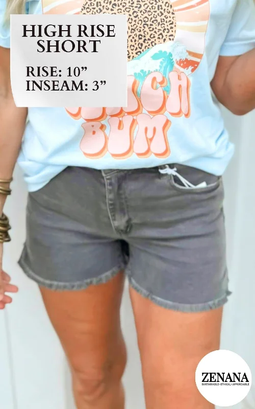 Perfect for You Acid Wash Frayed Cutoff Denim Shorts | Zenana