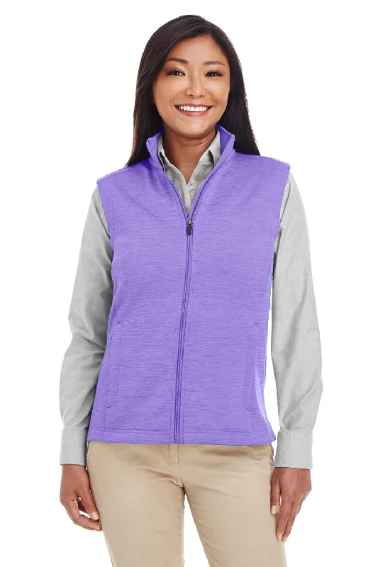 Devon & Jones Womens Newbury Full Zip Fleece Vest - Heather Grape Purple - Closeout