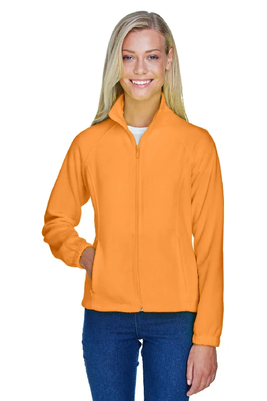 Harriton Womens Pill Resistant Fleece Full Zip Jacket - Safety Orange