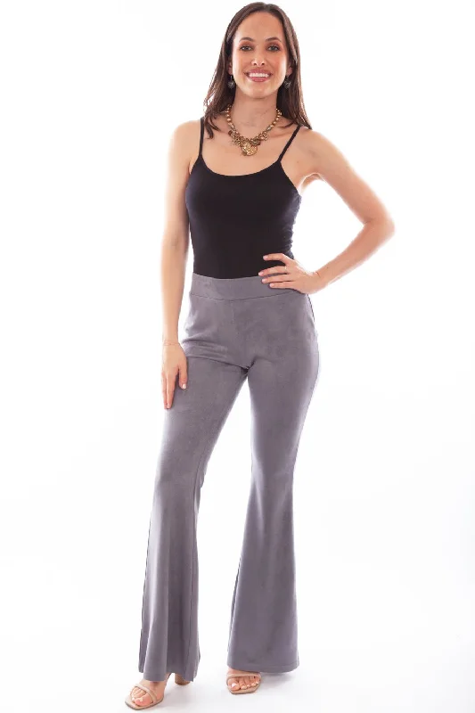 Scully Womens Grey Polyester Bell Bottom Pants