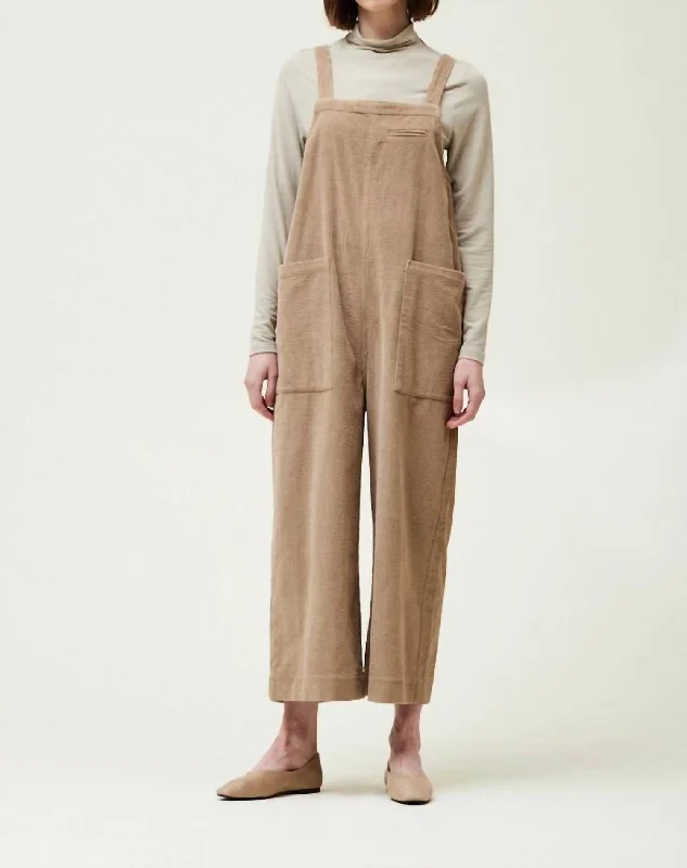 Corduroy Jumpsuit In Fawn