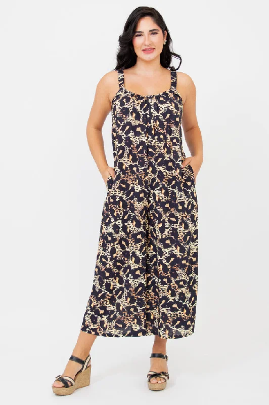 Joanna Jumpsuit, Leopard, Linen Bamboo