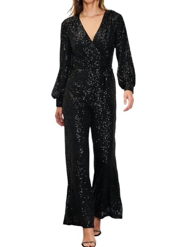 Sequins Jumpsuit In Black