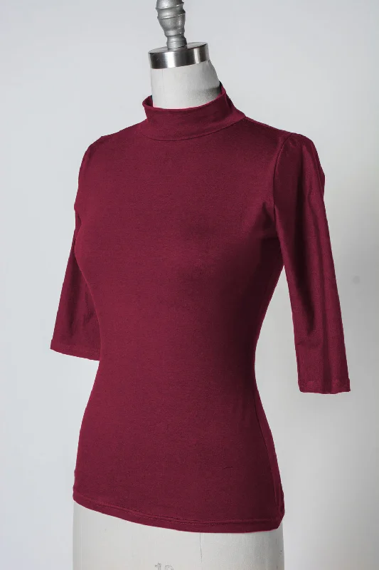 Denise Top 3/4 Sleeve - Burgundy