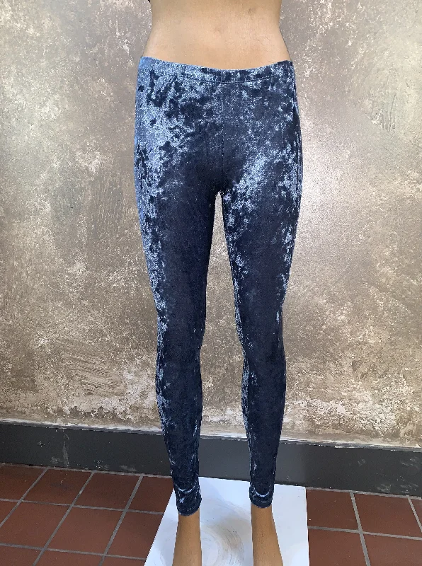 Simple Comfort Tough Luv Velvet Leggings - Blue